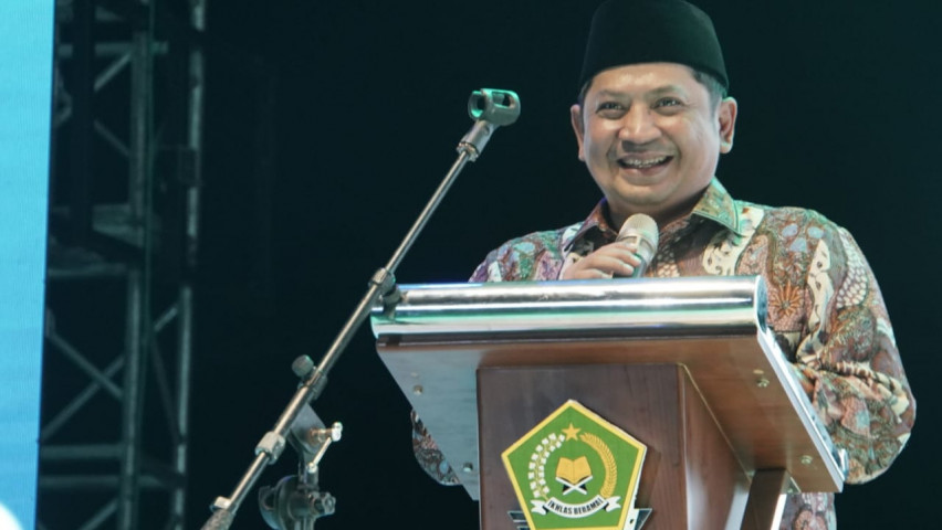 Dirjen Pendidikan Islam Muhammad Ali Ramdhani pada  Launching Peringatan Hari Santri 2022 di Universitas Islam Negeri (UIN) KH Abdurrahman Wahid, Pekalongan, Jawa Tengah, pada Selasa (27/9/2022).