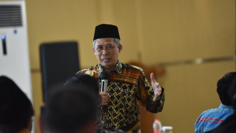 Direktur PAI Amrullah, saat memberikan pengarahan kepada guru PAI di Lampung Rabu (22/12/2021).