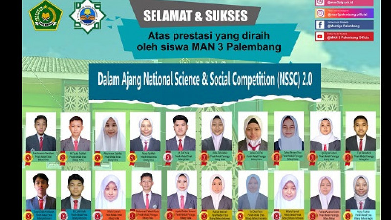 Siswa MAN 3 Palembang Borong Prestasi National Science & Social Competition 2.0