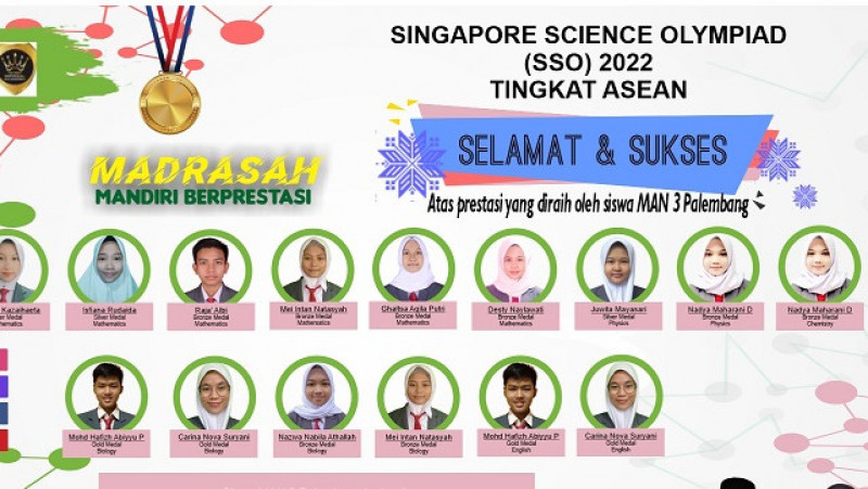 Siswa MAN 3 Palembang Berhasil Meraih Medali Dalam Ajang Singapore Science Olympiad