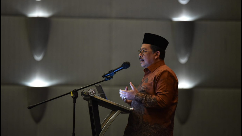 Wamenag RI, Zainut Tauhid Sa'adi saat menutup gelaran AICIS 2022 di Bali