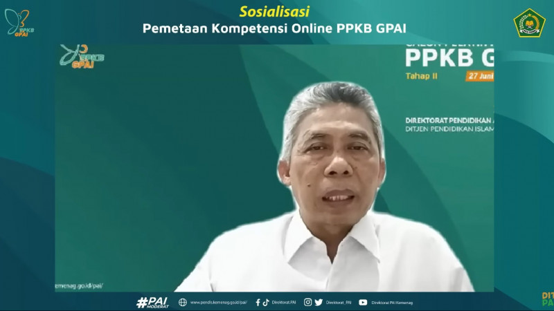 Direktur PAI, Amrullah menyampaikan sosialisasi PK Online PPKB GPAI kepada Kemenag Provinsi, Kabupaten, Kota.