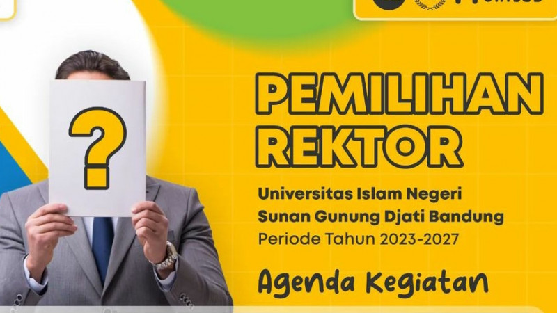 Poster pengumuman pemilihan Rektor UIN Sunan Gunung Djati Bandung 2023-2027