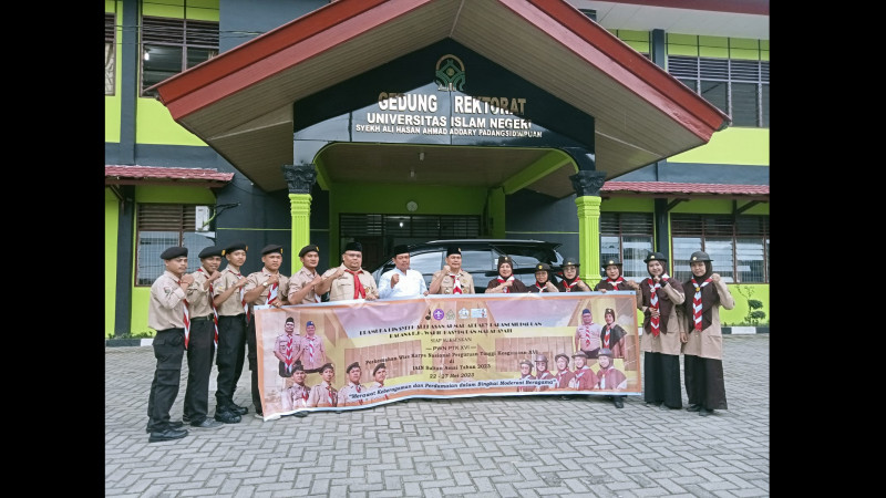 Delegasi Pramuka UIN Syahada Diberangkatkan ke PWN PTK XVI oleh Rektor UIN Syahada Padangsidimpuan