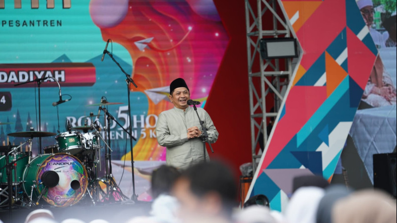Direktur Jenderal Pendidikan Islam, Muhammad Ali Ramdhani saat menyampaikan Pidato Perdamaian