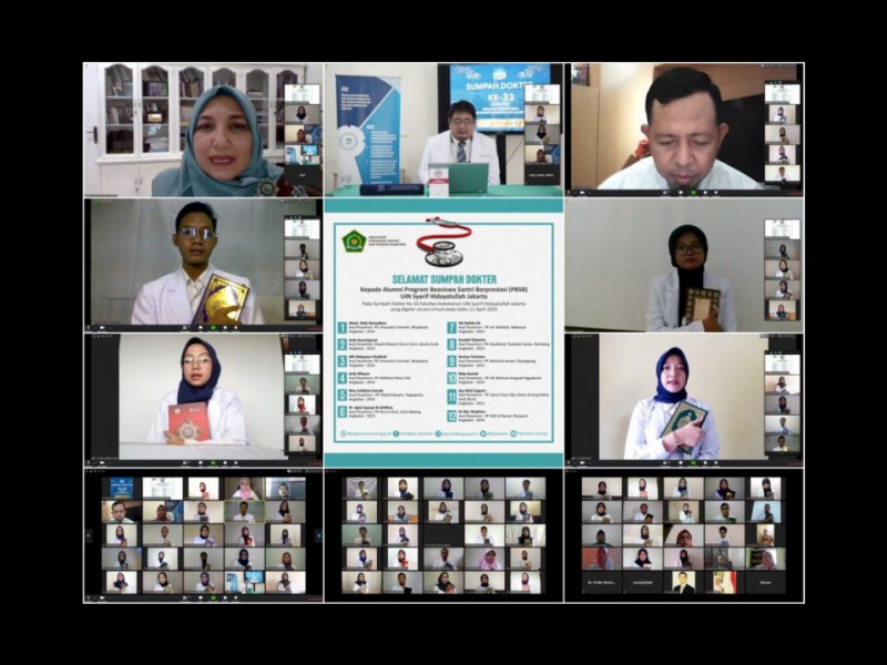 12 Alumni Program Beasiswa Santri Berprestasi UIN Jakarta Ikuti Sumpah Dokter