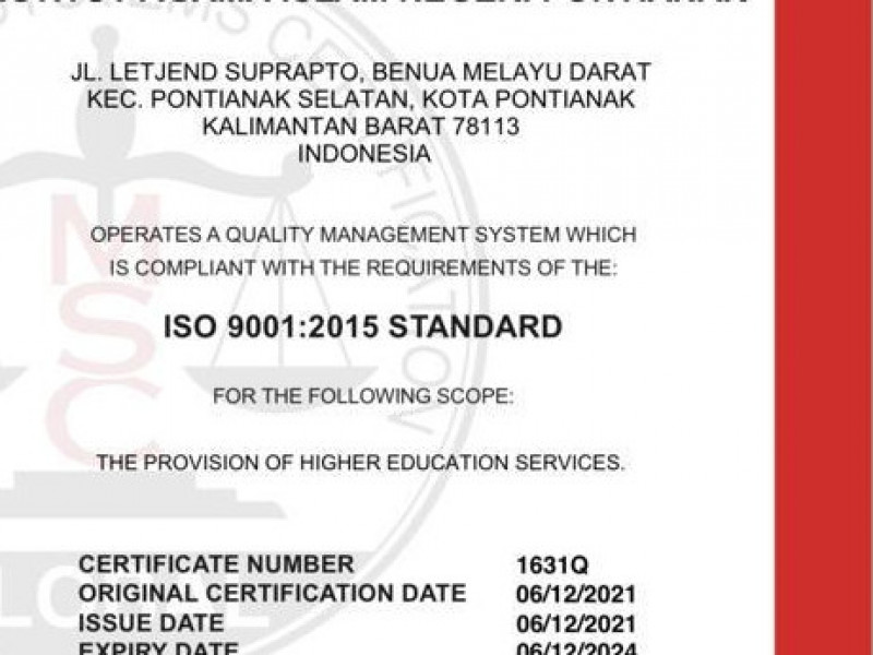 IAIN Pontianak Raih Sertifikat ISO 9001:2015 Quality Management System