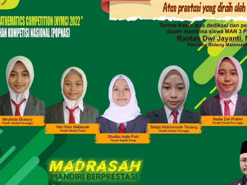 Siswa MAN 3 Palembang Raih Medali Nusantara Youth Matematics Competition dan Kompetisi PKN Pemuda Indonesia