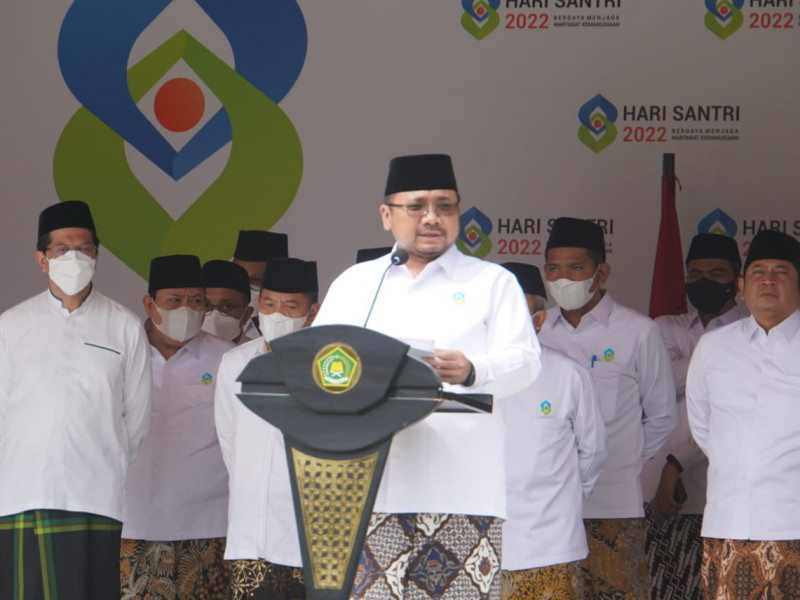 Hari Santri 2022, Menag : Santri Selalu Terlibat Aktif dalam Setiap Fase Perjalanan Indonesia.