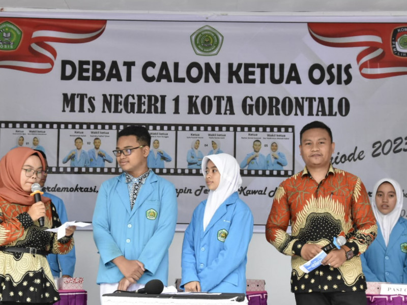 Berlatih demokrasi, OSIS MTsN 1 Kota Gorontalo Gelar Debat Calon Ketua Osis Periode 2023 -2024