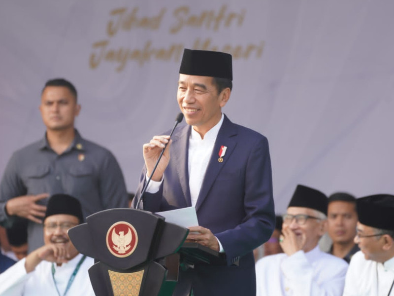 Apel Hari Santri 2023, Presiden Jokowi Sebut Santri Pilar Kekuatan dan Kekokohan Bangsa